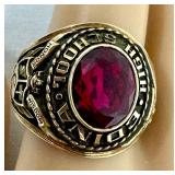 1972 Edina High School Hornets Class Ring 10K Gold - Size 8.5