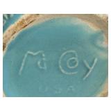 Collection of 5 Vintage Teal Pottery Planters and Vases including a Red Wing and McCoy