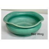 Collection of 5 Vintage Teal Pottery Planters and Vases including a Red Wing and McCoy