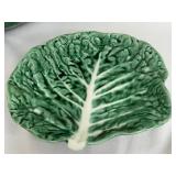 Lot of 2 Secla Portugal Freeman Green Leaf Ceramic Serving Dishes