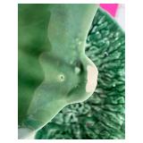 Lot of 2 Secla Portugal Freeman Green Leaf Ceramic Serving Dishes