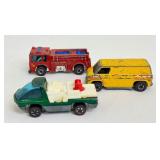 Set of 3 Vintage Hot Wheels Redline Cars - Fire Eater, Super Va, Heavy Weights Snorkel