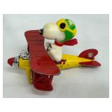 Vintage 1965 Snoopy Die Cast Metal Bi-Plane by Aviva Toy Company