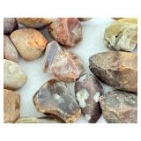 Collection of Rough Agate and Jasper Stones for Tumbling or Craft Use