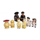 Set of 4 Asian-Inspired Vintage Ceramic Salt and Pepper Shaker Pairs