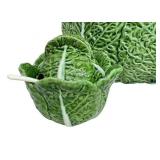 Vintage Bordallo Pinheiro-Style Portuguese Cabbageware Tureen and Condiment Bowls Set
