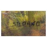 Large Framed Original Landscape Painting by Stepano