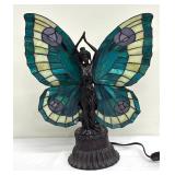 Meyda Tiffany Style Stained Glass Butterfly Fairy Lamp