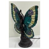 Meyda Tiffany Style Stained Glass Butterfly Fairy Lamp
