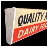 Vintage Light-Up Quality Meats Dairy Foods Sign