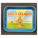 Vintage Land O Lakes Sweet Cream Butter Metal Tray and Recipe Box