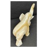 Marble Elephant Figurine and Lion Desk Pen Holder