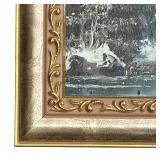 Framed Winter Mountain Landscape Print