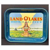 Vintage Land O Lakes Metal Recipe Box and Tray