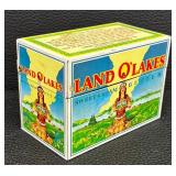 Vintage Land O Lakes Metal Recipe Box and Tray