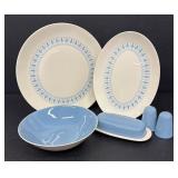 Vintage Homer Laughlin Richelieu Serving Set with Platters, Bowl, Butter Dish, Salt & Pepper Shakers