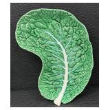 Pair of Bordallo Pinheiro Majolica Cabbage Leaf Dishes