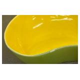 Set of 2 Vintage Redwing Pottery Bowls Yellow and Green 8.5 Inch