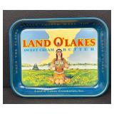Vintage Land O Lakes Metal Recipe Box and Advertising Tray