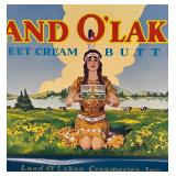 Vintage Land O Lakes Metal Recipe Box and Advertising Tray