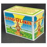 Vintage Land O Lakes Metal Recipe Box and Advertising Tray