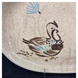 Vintage Red Wing Bob White Stoneware Platter, Pitcher and Salt & Pepper Shakers Set