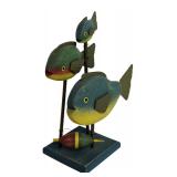 Handcrafted Wooden Fish Decor with Colorful Design