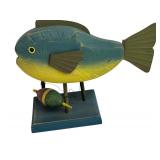 Handcrafted Wooden Fish Decor with Colorful Design