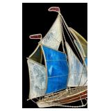 Stained Glass Sailboat Decor