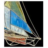 Stained Glass Sailboat Decor