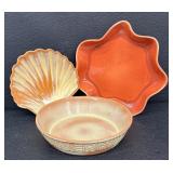 Set of 3 Vintage Red Wing and Frankoma Pottery Dishes