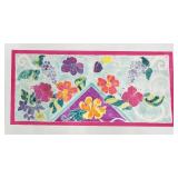 Framed Colorful Hand Dyed Floral Tapestry by LB