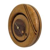 Handcrafted Wooden Wall Clock with Inlay Design