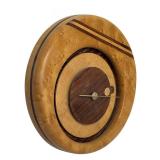 Handcrafted Wooden Wall Clock with Inlay Design