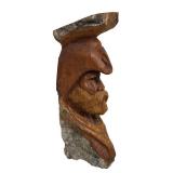 Doug Hicks Wood Hand Carving of Bearded Man
