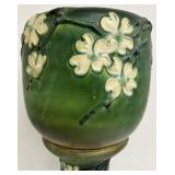 Antique Roseville Pottery Dogwood Jardiniere and Pedestal Set