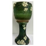Antique Roseville Pottery Dogwood Jardiniere and Pedestal Set