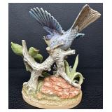 Andrea by Sadek Parula Warbler Porcelain Bird Figurine with Flowers and Berries