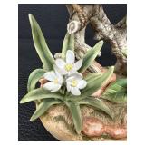 Andrea by Sadek Parula Warbler Porcelain Bird Figurine with Flowers and Berries