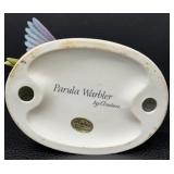 Andrea by Sadek Parula Warbler Porcelain Bird Figurine with Flowers and Berries