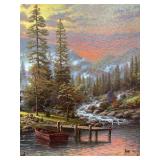 Thomas Kinkade A Peaceful Retreat Framed Canvas Signed Limited Edition Gallery Print