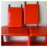 Umbro Modular Orange Plastic Cube Shelf Unit By Kay Leroy Ruggles, 1970