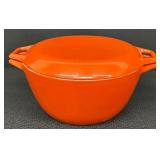 Danish Modern Copco Orange Enamel Cast Iron Dutch Oven with Lid