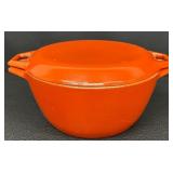 Danish Modern Copco Orange Enamel Cast Iron Dutch Oven with Lid