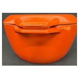 Danish Modern Copco Orange Enamel Cast Iron Dutch Oven with Lid