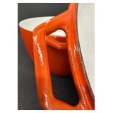 Danish Modern Copco Orange Enamel Cast Iron Dutch Oven with Lid