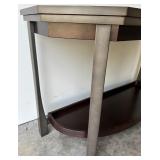 Contemporary Glass Top Console Table with Lower Shelf
