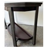 Contemporary Glass Top Console Table with Lower Shelf