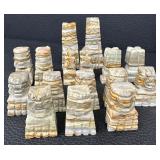 Onyx Stone Chess Set with Carved Board and Pieces