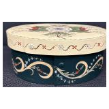 Scandinavian Folk Art Painted Kurbits Box by Dorothy F. Anderson, 1988